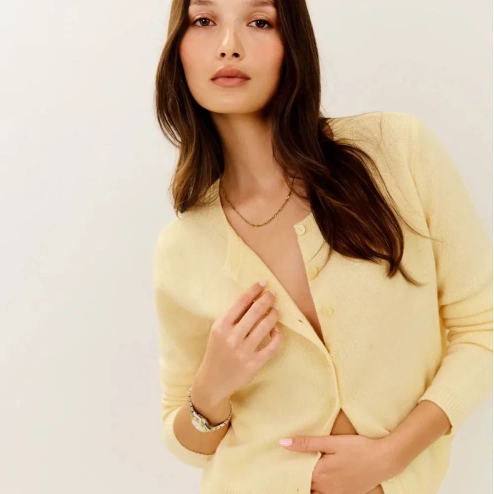 Reformation Yellow Women's Cardigan - Picture 2 of 9